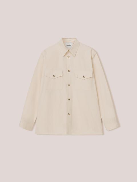 Nanushka ZANDER - Heavy poplin oversized shirt - Creme