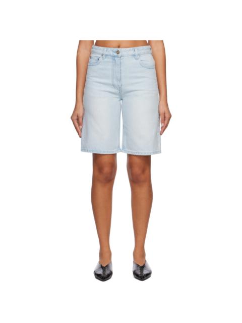 SYSTEM Blue Faded Denim Shorts