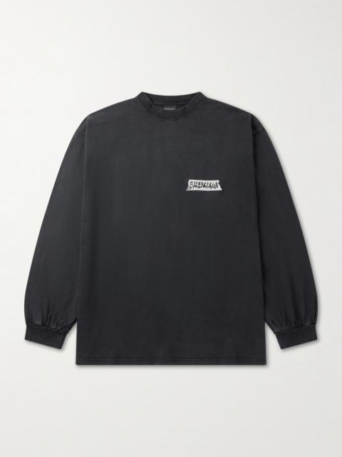 BALENCIAGA Oversized Logo-Print Cotton-Jersey T-Shirt