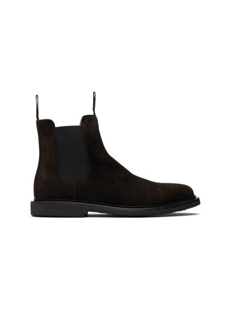 Common Projects Brown Waxed Suede Chelsea Boots