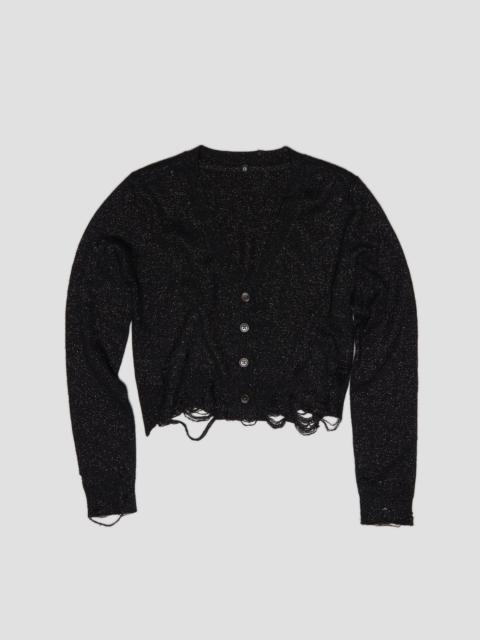 R13 BABY CARDIGAN - BLACK GLITTER