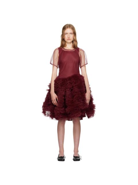 Molly Goddard Burgundy Kayako Minidress