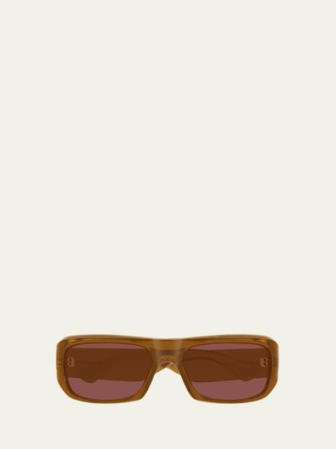 SAINT LAURENT Men's SL 869 Rectangle Acetate and Bio-Nylon Sunglasses