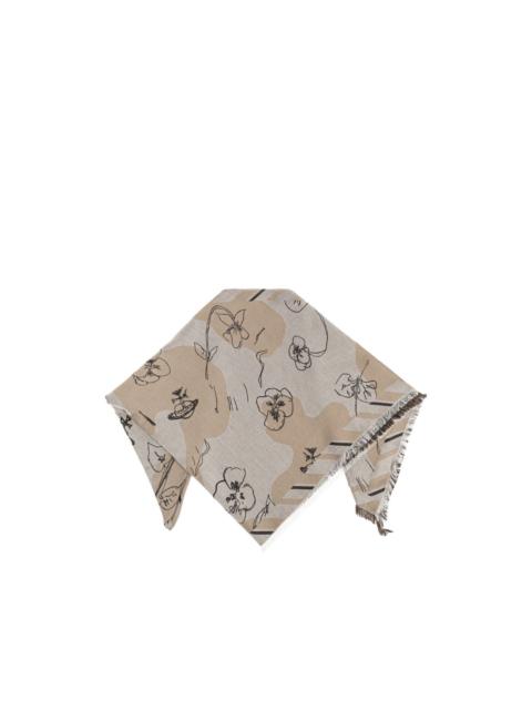 Vivienne Westwood Orb-print frayed scarf