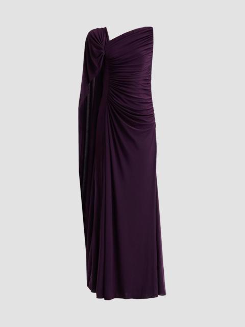 AMSALE Women's Asymmetric Draped Gown - Aubergine