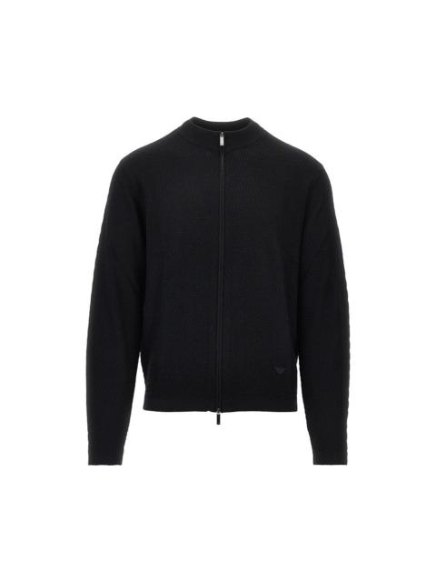 EMPORIO ARMANI VIRGIN WOOL KNITTED CARDIGAN