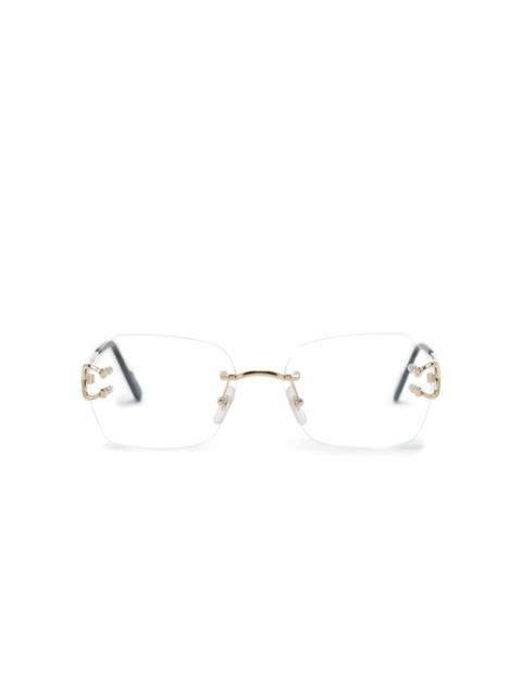 Cartier frameless square glasses