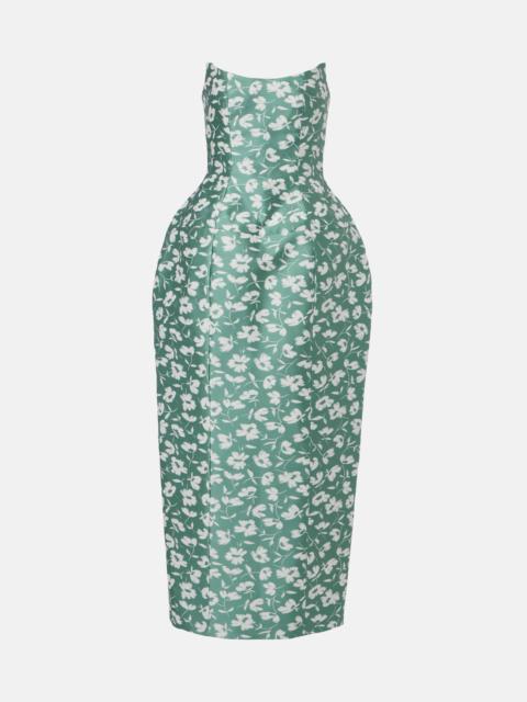 markarian Marianne floral brocade corset gown