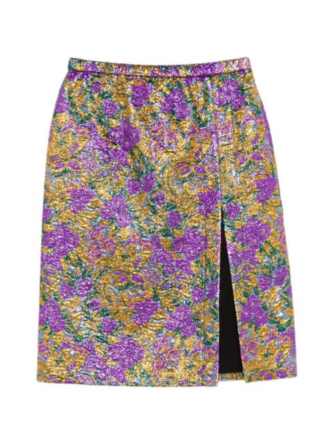 N°21 floral-print front-slit skirt