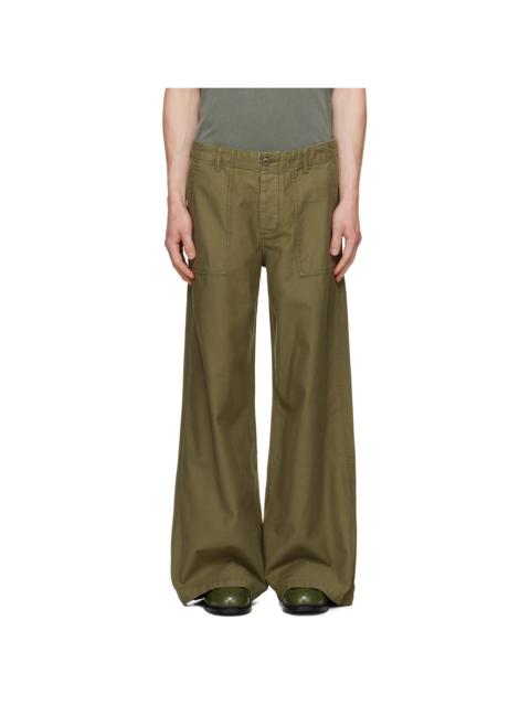 R13 Khaki D'Arcy Flare Utility Cargo Pants