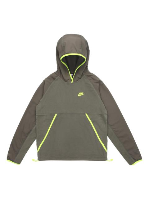Nike Men's Nike Logo Printing Hooded Windproof Long Sleeves Green DM1222-380