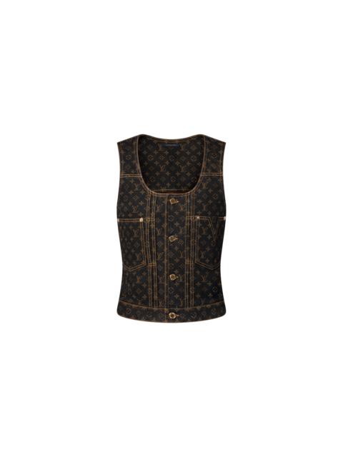 Louis Vuitton Monogram Denim Button Front Top