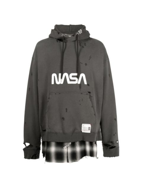 NASA-print cotton hoodie