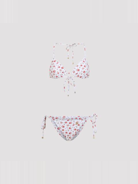 Dolce & Gabbana DOLCE & GABBANA Triangle Bikini with DG Logo Print