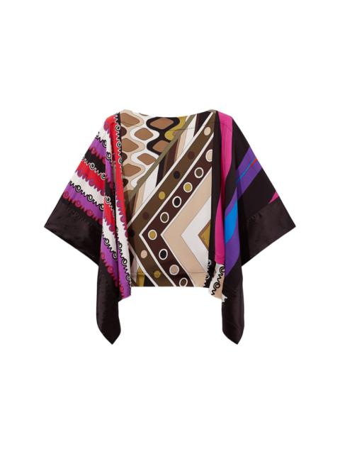 patchwork-print kaftan top