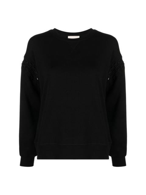 Cori crochet-detail sweatshirt