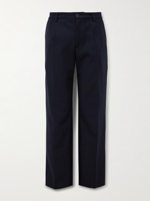 Portuguese Flannel Pleated Wool Trousers