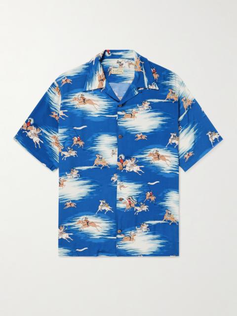Kapital Convertible-Collar Printed Crepe Shirt
