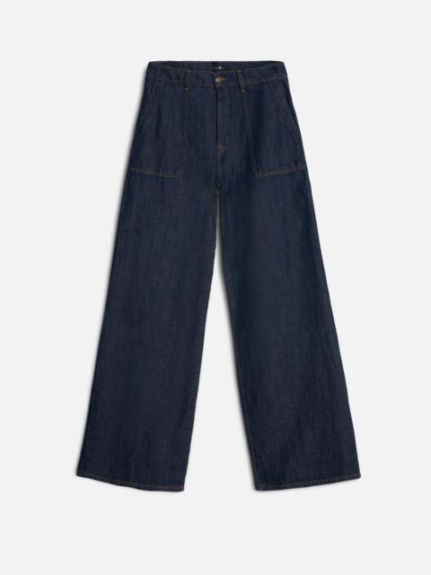 7 For All Mankind Indigo Linen Lotta in Blueberry