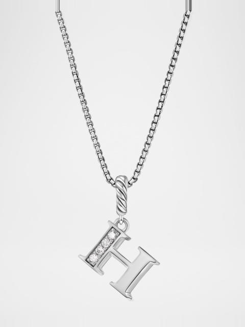 DAVID YURMAN Pave Initial Pendant Necklace with Diamonds in Silver, 17mm