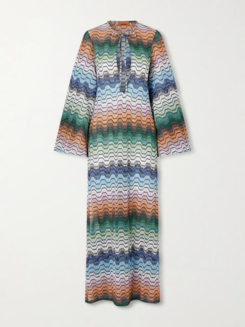 Missoni Mare Striped Metallic Crochet-knit Coverup