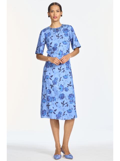 SACHIN & BABI EMBELLISHED LEMIE DRESS - WILD STEEL ROSES