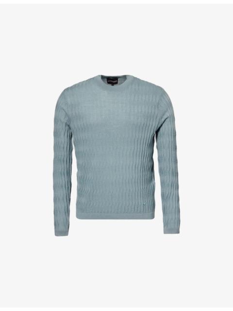EMPORIO ARMANI Embossed Regular-Fit Wool Jumper