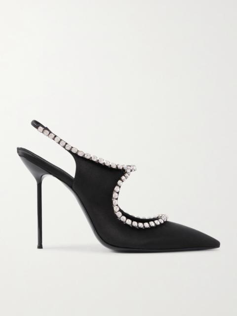 PARIS TEXAS Lidia Crystal-embellished Satin Mary Jane Pumps