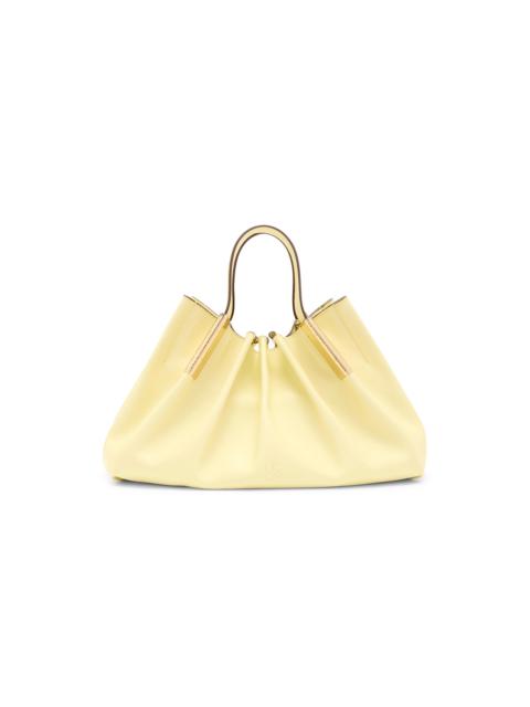 ULLA JOHNSON Isadora Mini Ruched Leather Tote Bag yellow