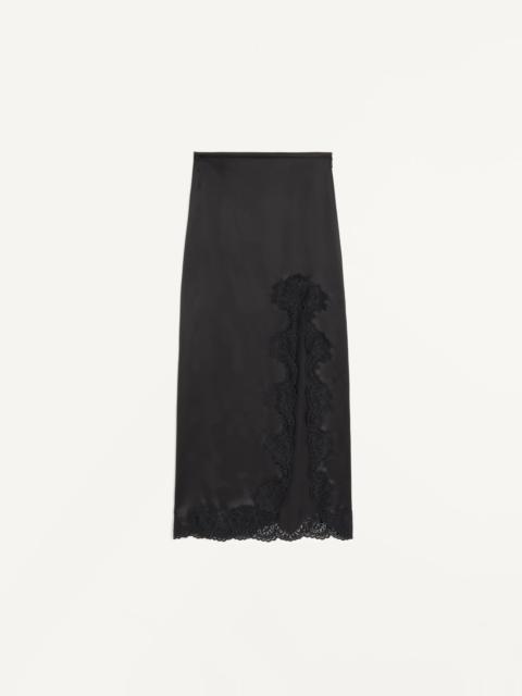 Valentino LONG SKIRT IN CREPE SATIN WITH LACE