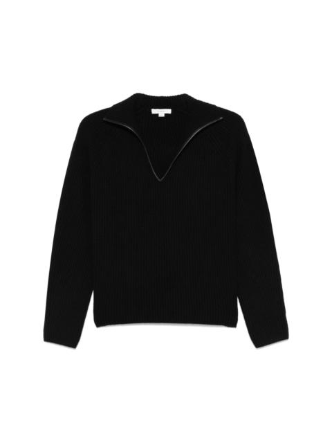 Vince leather-trim sweater