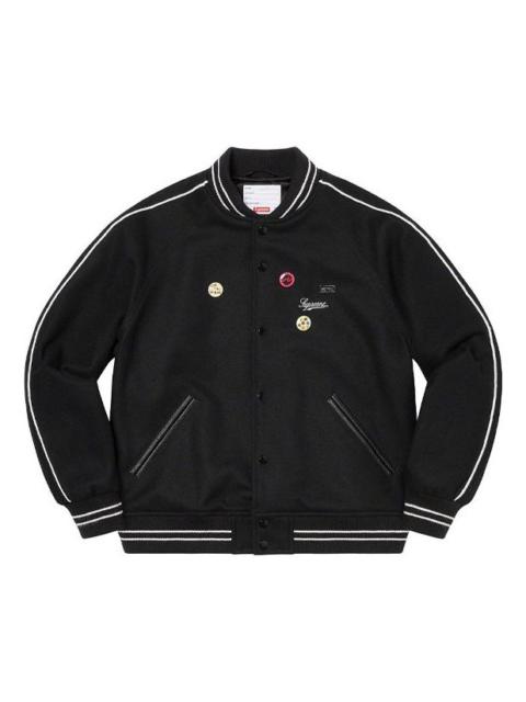 Supreme x Jamie Reid It's All Bollocks Varsity Jacket 'Black' SUP-SS21-686