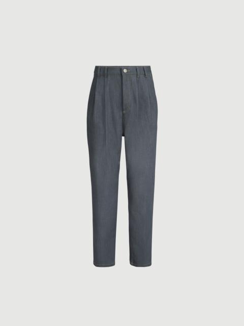 Brunello Cucinelli Comfort grayscale denim iconic fit five-pocket trousers with double pleats