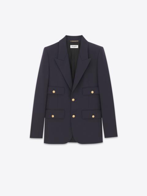 SAINT LAURENT single-breasted jacket in grain de poudre