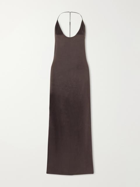 TOM FORD Peach-feel Silk Satin Halterneck Evening Dress