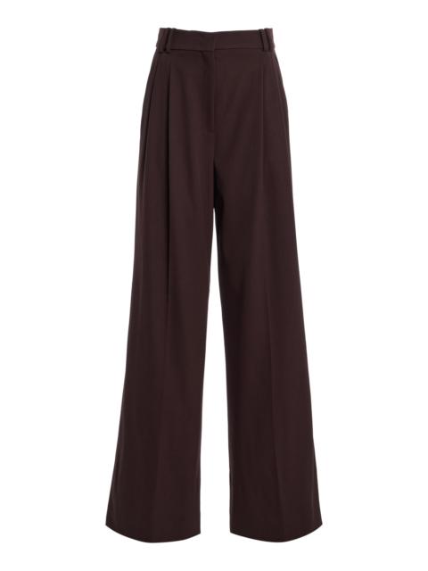 Another Tomorrow Exclusive Stretch-Wool Pants brown