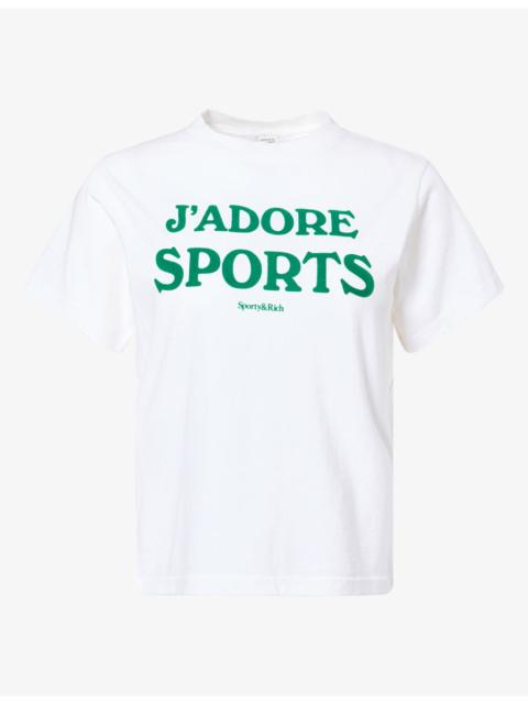 Sporty & Rich J'adore Print Cotton-Jersey T-Shirt