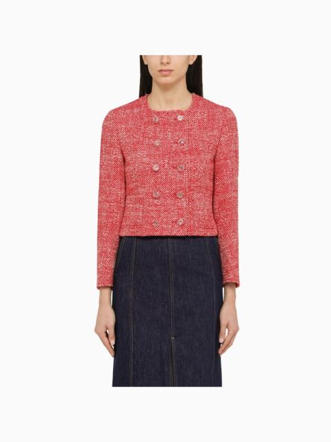 GUCCI Gucci Red/White Tweed Double-Breasted Jacket Women