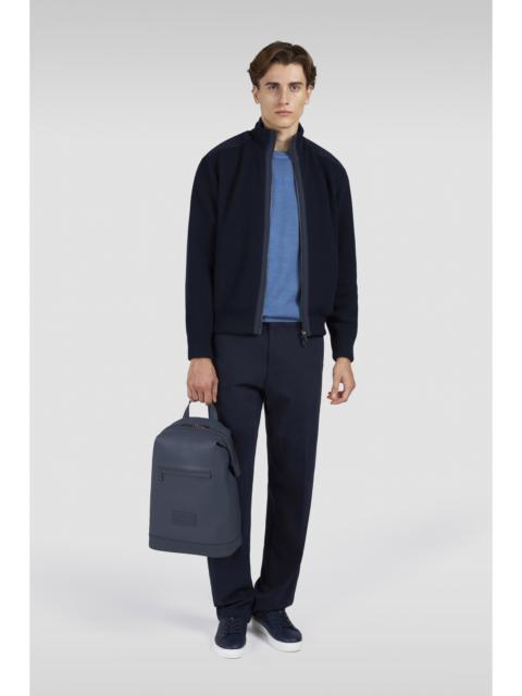 Paul & Shark ZIP-UP CARDIGAN IN SOFT COOL TOUCH WOOL WITH TYPHOON® RE-4X4 STRETCH DETAILS