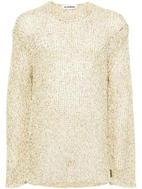 Jil Sander open-knit appliquÃ©-logo jumper