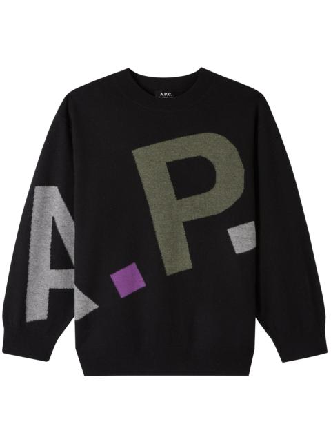 A.P.C. A.P.C. Sweater In Virgin Wool With Logo Pattern Women