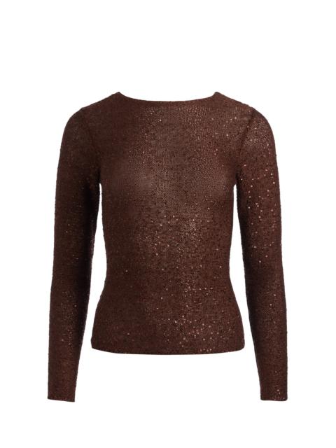 Alice + Olivia ENEIDA SLIM SEQUIN CREW