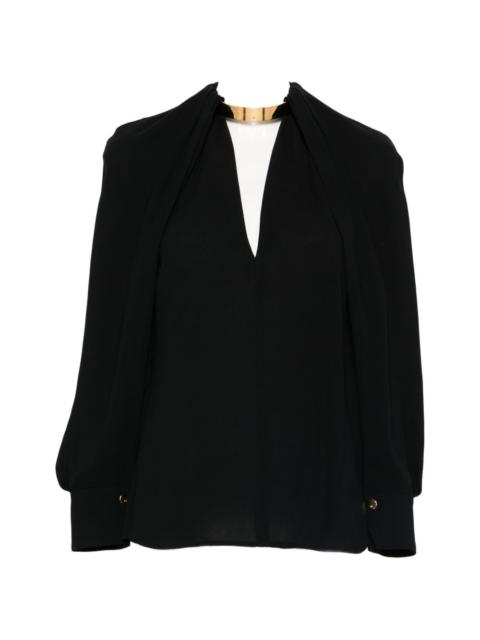 ELISABETTA FRANCHI choker V-neck blouse