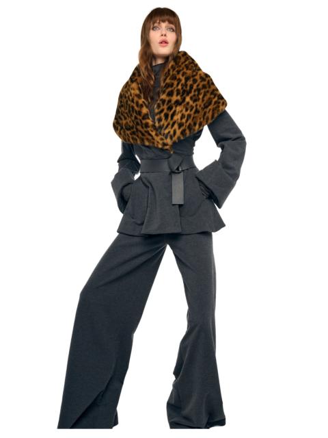 NORMA KAMALI SHAWL COLLAR PEPLUM JACKET