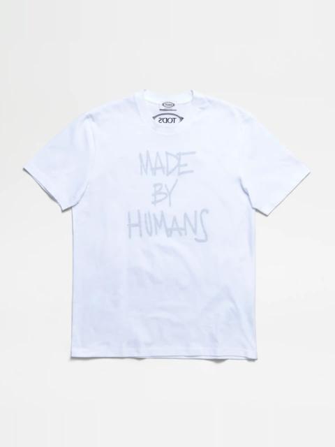 Tod's T-SHIRT MADE BY HUMANS - WHITE