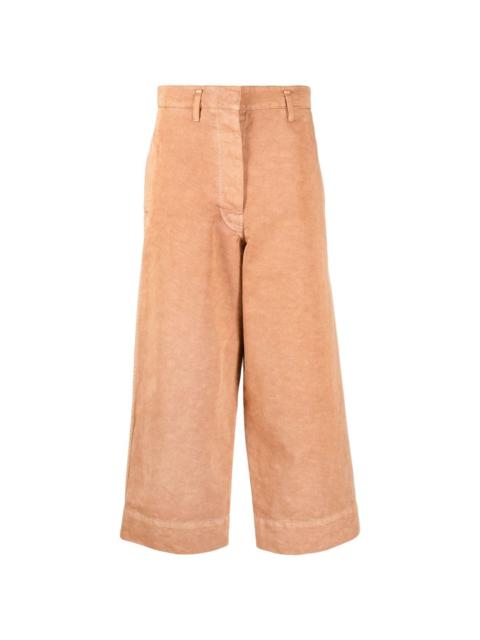 cropped wide-leg trousers