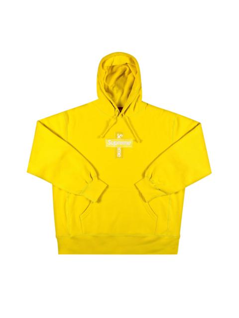 Supreme Cross Box Logo Hooded Sweatshirt 'Lemon'