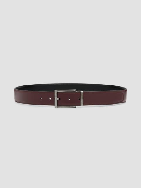 FERRAGAMO Men's Double Adjustable Reversible Leather Belt - Cordovan Nero