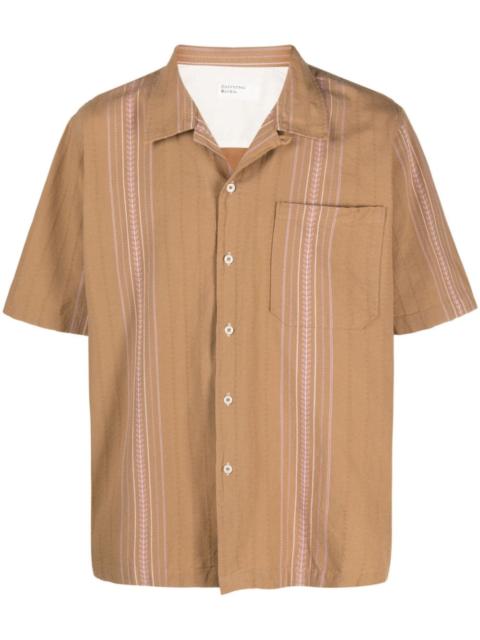 Universal Works camp-collar embroidered cotton shirt