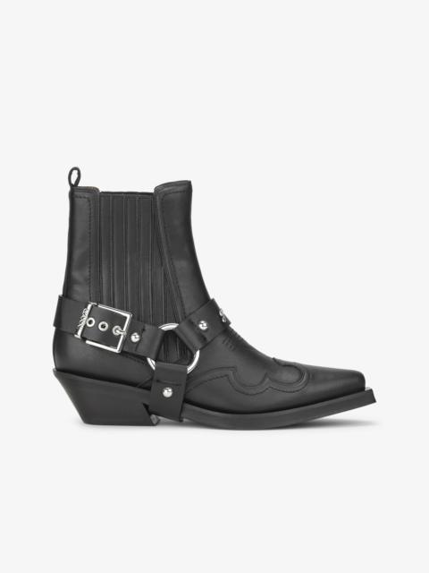GANNI BLACK LOW CUT WESTERN CHELSEA BOOTS